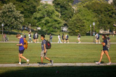 Students walking to class